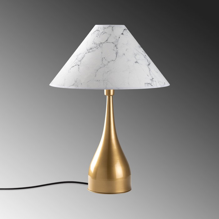 Opviq Luna - Lámpara de mesa Dorado y Blanco